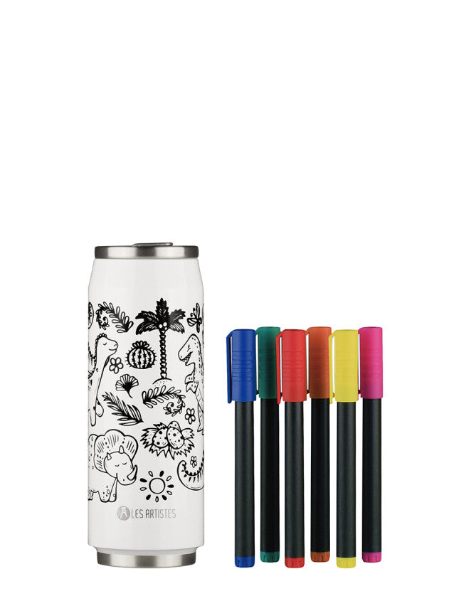 Insulated Can Creative Color Set Dino - 500ML
