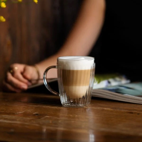 Vialli Design - Set of 2 Double-Wall Glasses with Handle 250ML - Livio Duo 1654