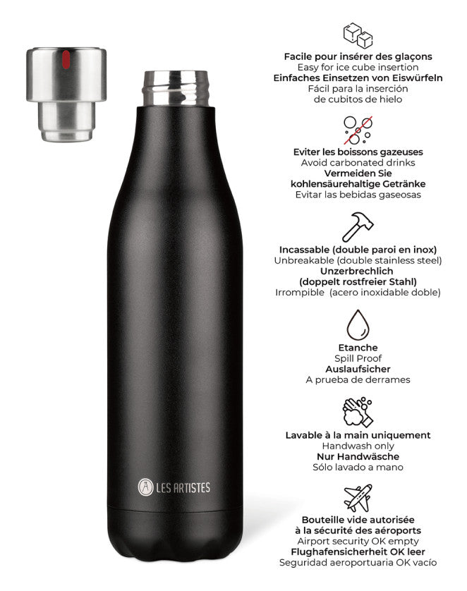 Les Artistes Paris - Insulated Bottle Black
