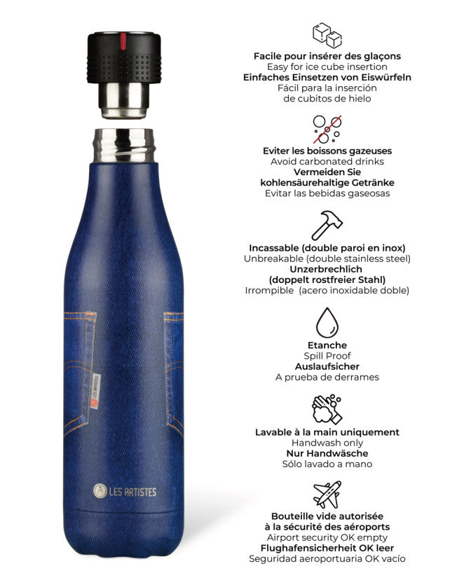 Insulated Bottle Poche Bleu Jean - 500ML