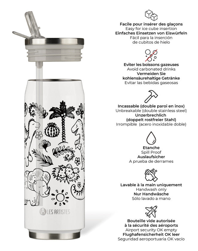 Insulated Can Creative Color Set Dino - 500ML