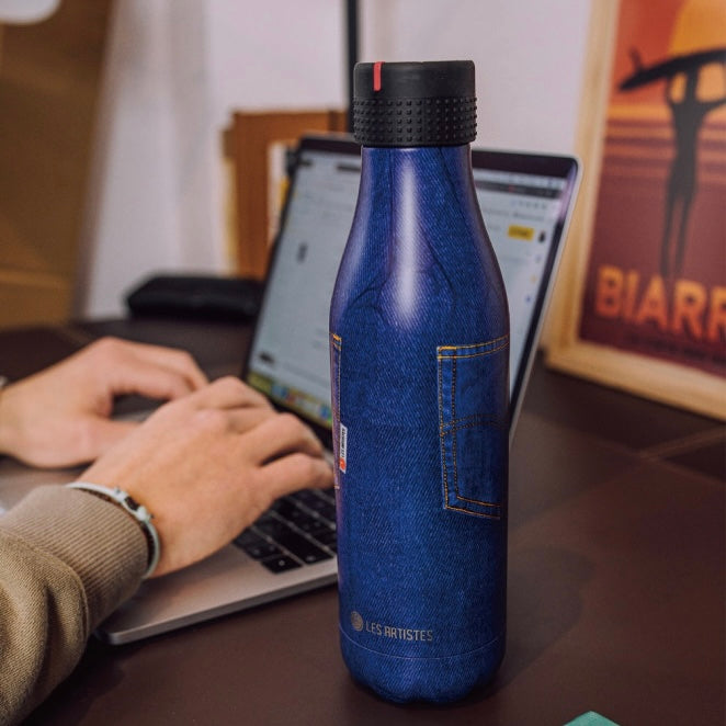 Insulated Bottle Poche Bleu Jean - 500ML