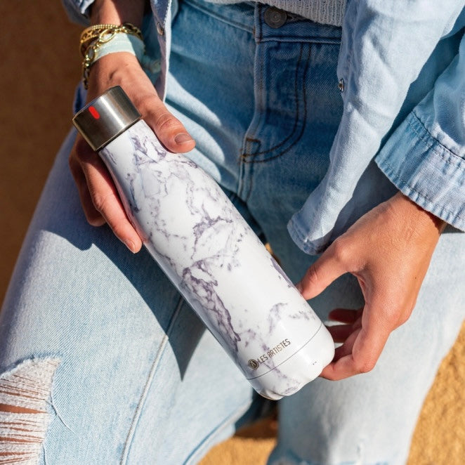 Insulated Bottle Marble Black & White - 500ML