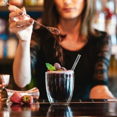 Vialli Design - Set of 6 double-walled glasses with straws 320ML - VITA 26858