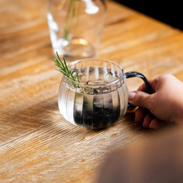 Vialli Design - Set of 2 glasses with grey handle Tulip 350ML - 1203