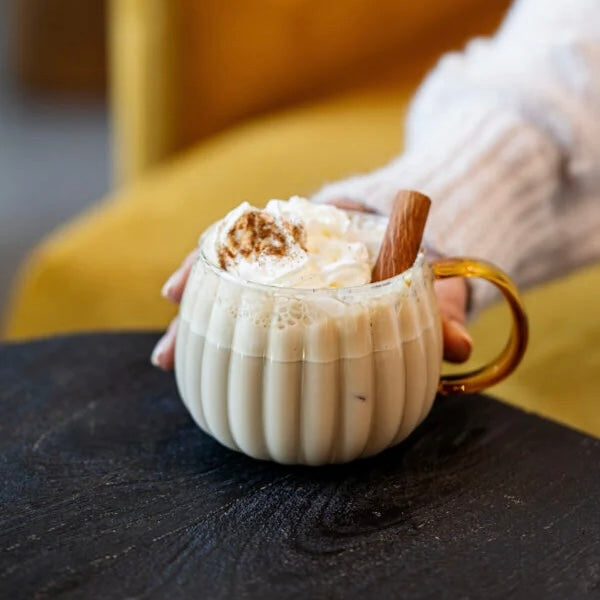 Vialli Design - Set of 2 yellow-rimmed glasses 350ML - Tulip 1227