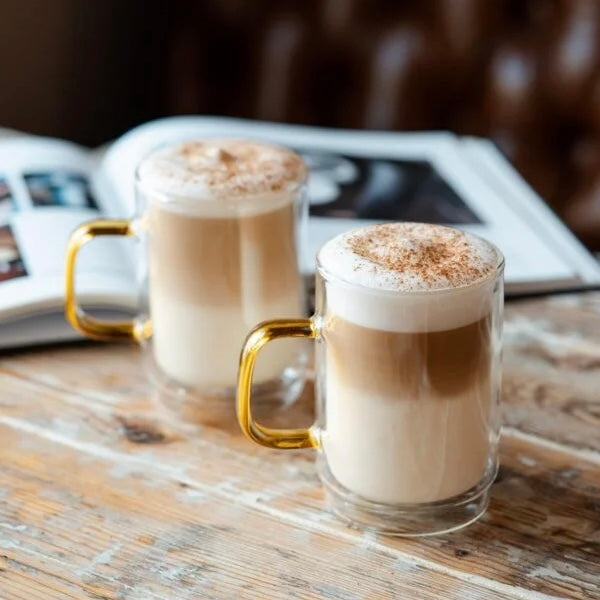 Vialli Design - Set of 2 double-walled glasses Amber 350ML - 8593