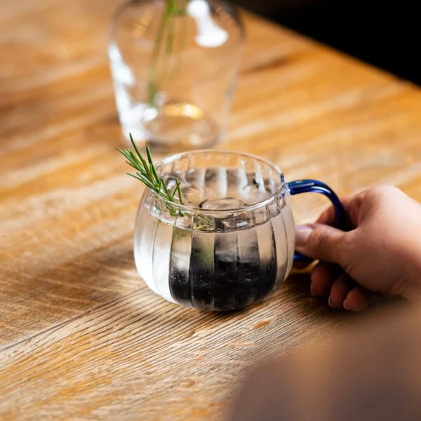 Vialli Design - Set of 2 blue-rimmed glasses 350ML - Tulip 1180