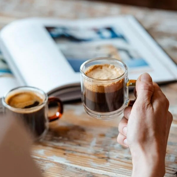 Vialli Design - Set of 2 double-walled espresso glasses Amber 80ML - 8579