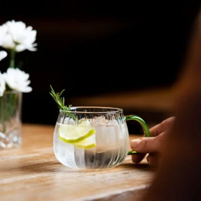 Vialli Design - Set of 2 glasses with green ear 350ML - Tulip 1197