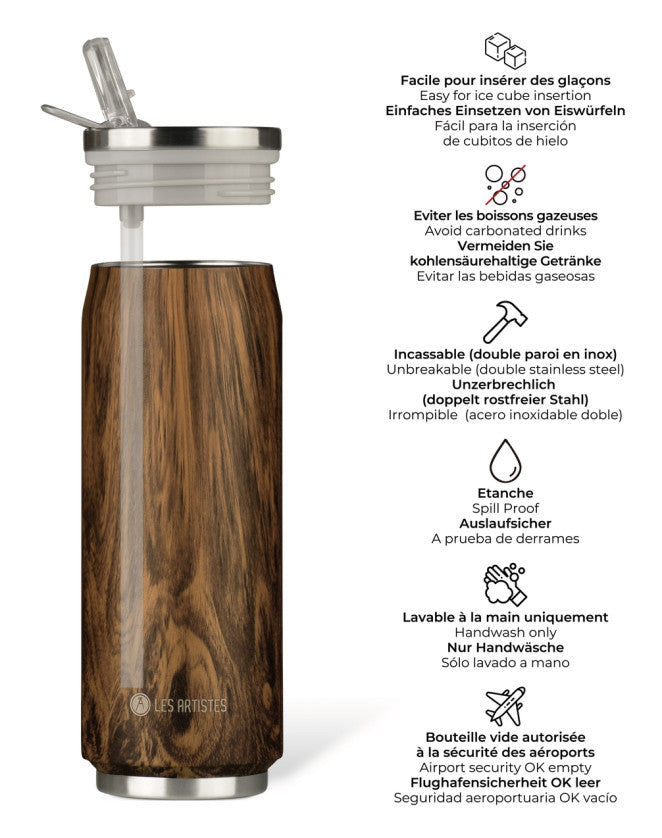 Insulated Can Wood - 500ML