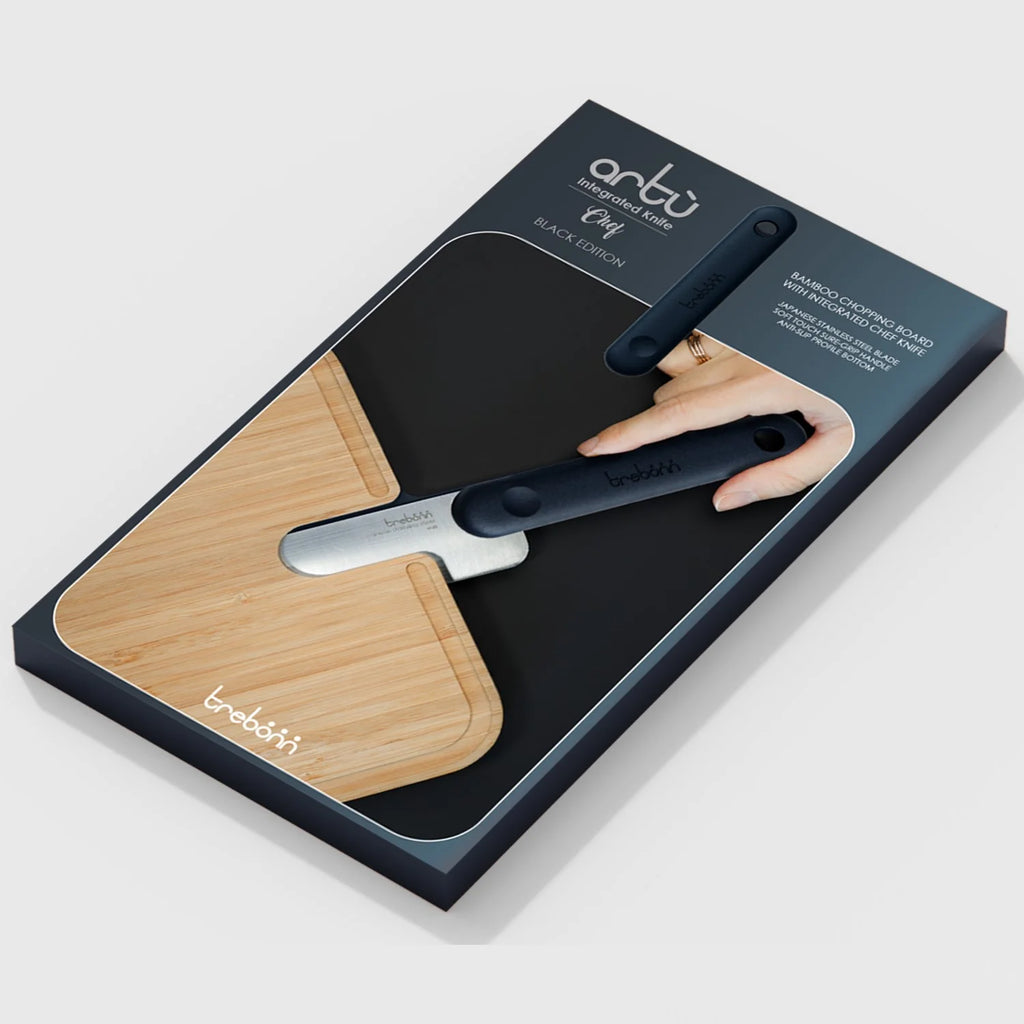 Trebonn - Artu Chef Black Edition – Bamboo Cutting Board with Integrated Chef’s Knife