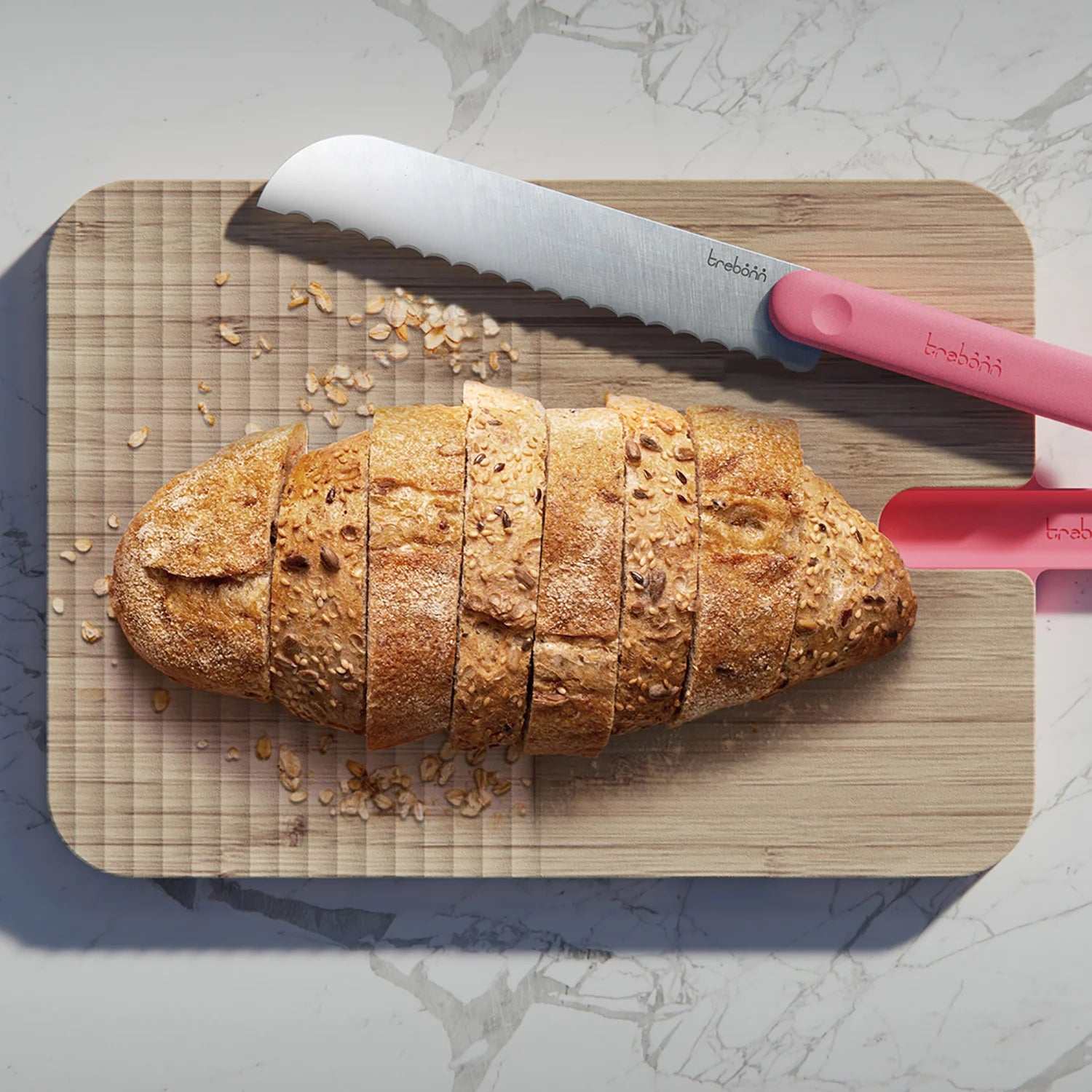 Artu Bread – Bamboo Cutting Board with Serrated Bread Knife