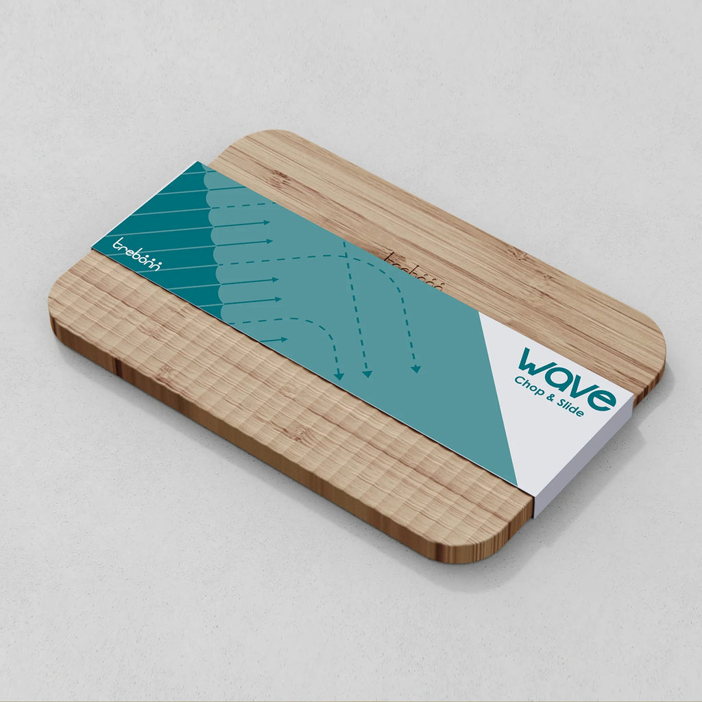 Wave – Bamboo Cutting Board with Cutting Guide Pattern and Food Collection Channel