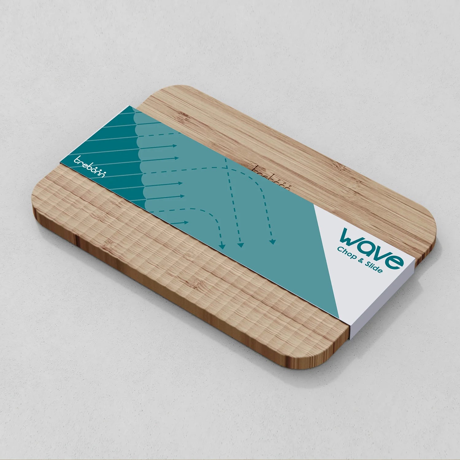 Wave – Bamboo Cutting Board with Cutting Guide Pattern and Food Collection Channel