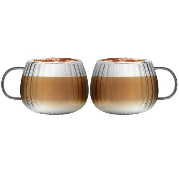 Vialli Design - Set of 2 glasses with grey handle Tulip 350ML - 1203