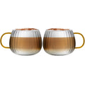 Vialli Design - Set of 2 yellow-rimmed glasses 350ML - Tulip 1227