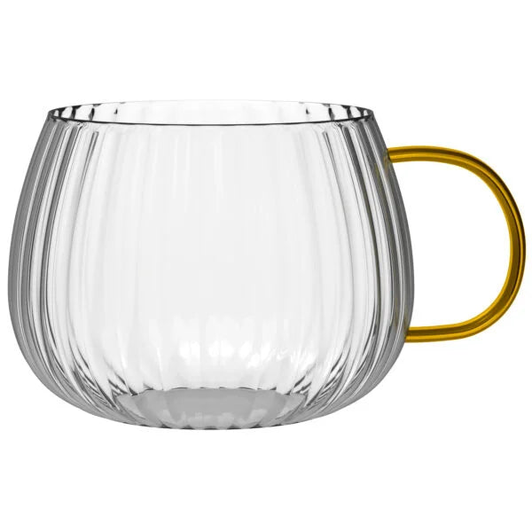 Vialli Design - Set of 2 yellow-rimmed glasses 350ML - Tulip 1227