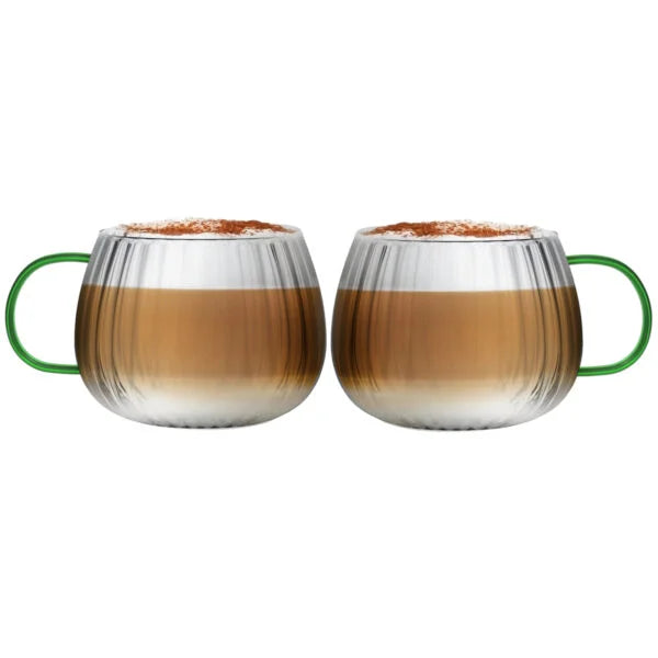 Vialli Design - Set of 2 glasses with green ear 350ML - Tulip 1197