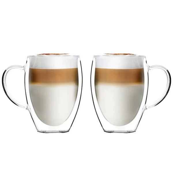 Vialli Design - Set of 2 double-walled highball glasses with earpiece Noa 360ML - 29774