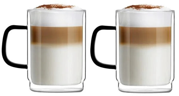 Vialli Design - Set of 2 double-walled glasses Carbon 350ML - 8562