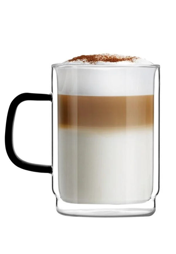 Vialli Design - Set of 2 double-walled glasses Carbon 350ML - 8562