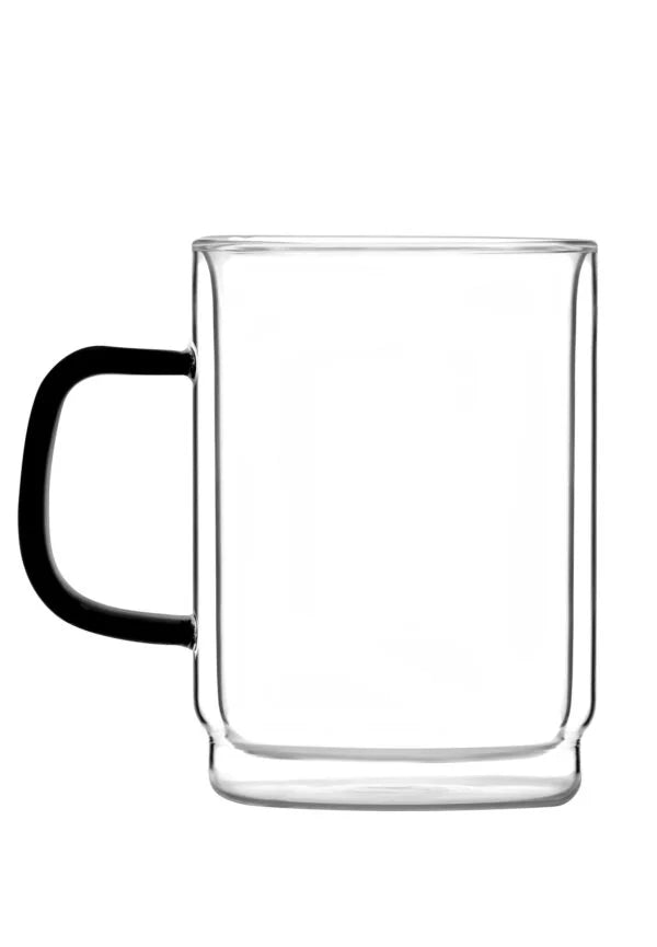 Vialli Design - Set of 2 double-walled glasses Carbon 350ML - 8562