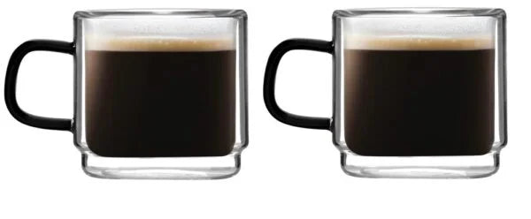 Vialli Design - Set of 2 double-walled espresso glasses Carbon 80ML - 8548