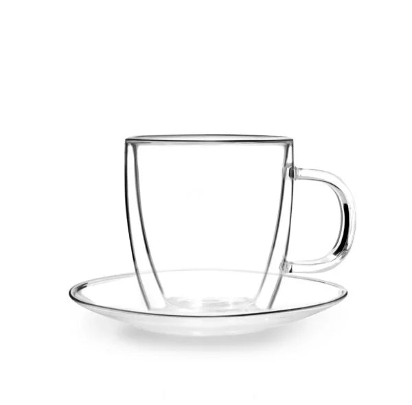 Vialli Design - Set of 2 cups with saucers with double wall 250ML - Amo 27565