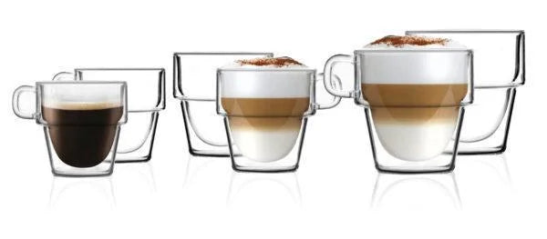 Vialli Design - Set of 6 double-walled glasses 150ml 280ml 350ML - Senso 27466