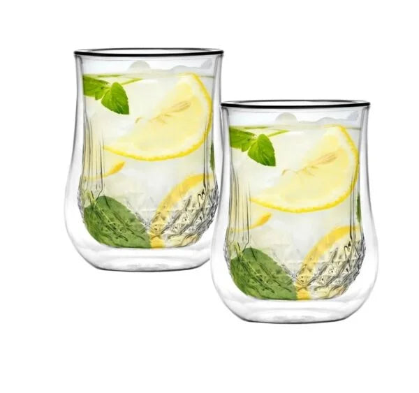 Vialli Design - Set of 2 double-walled glasses Diamante 300ML - 25844