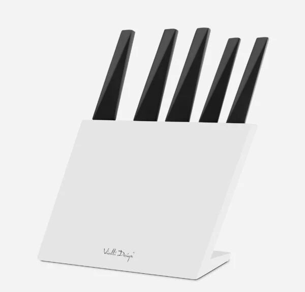 Set of 5 knives in VOLO non-stick block white